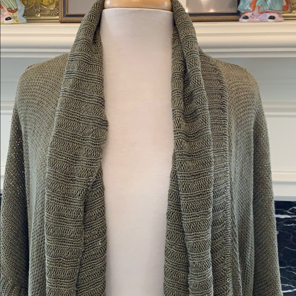 Ralph Lauren RLX 100% linen olive shawl sweater - Picture 2 of 6